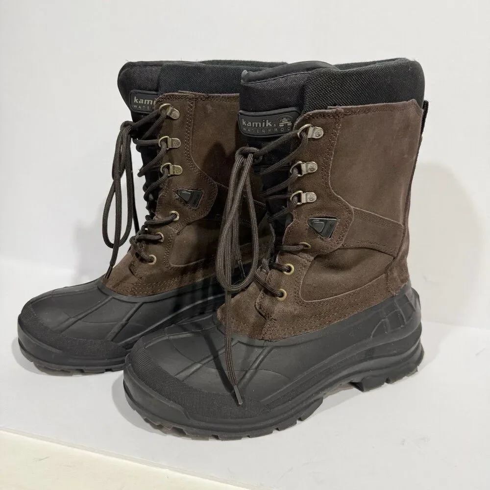 Kamik Men's The Nation Plus Winter Boot Dark Brown Size 10- WK001.0X- Dark Brown